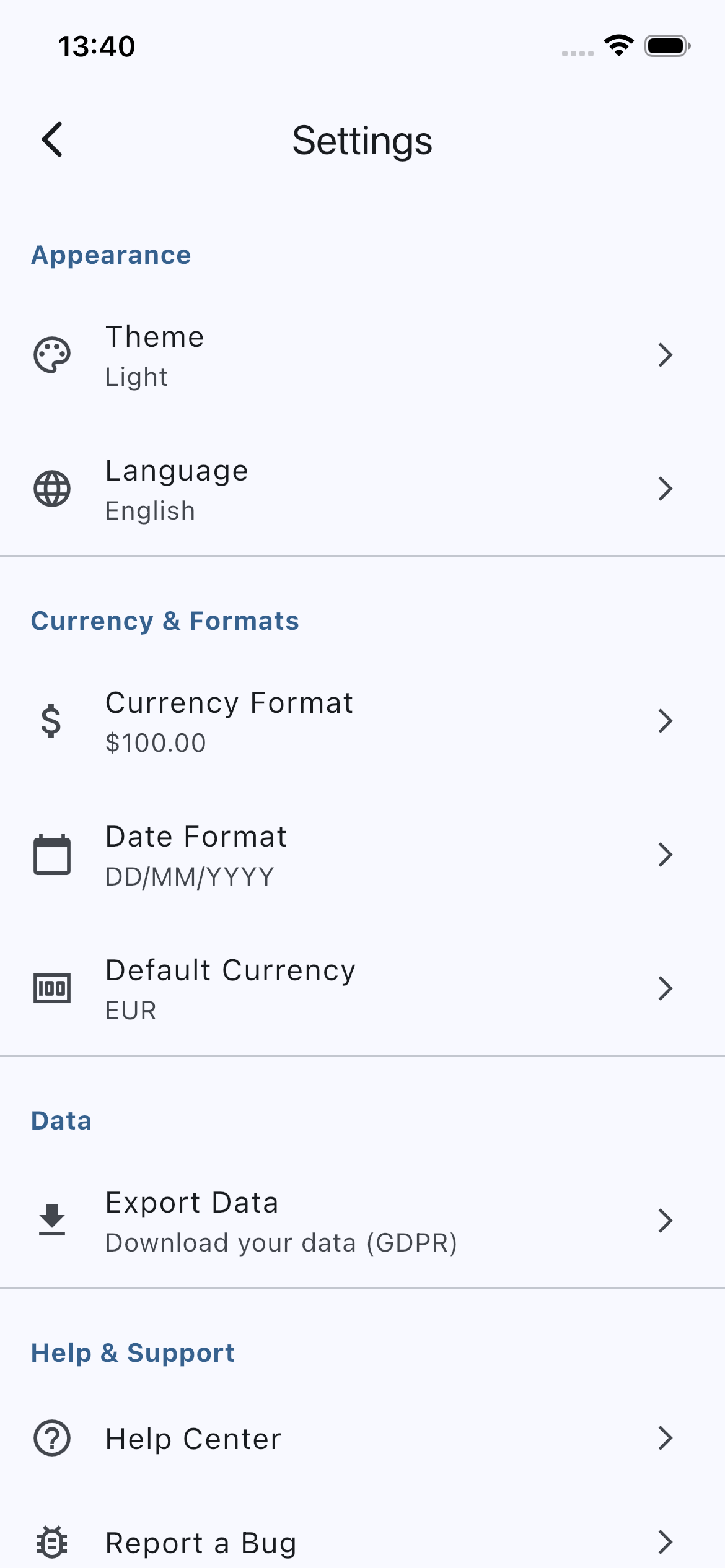 Ustawienia aplikacji